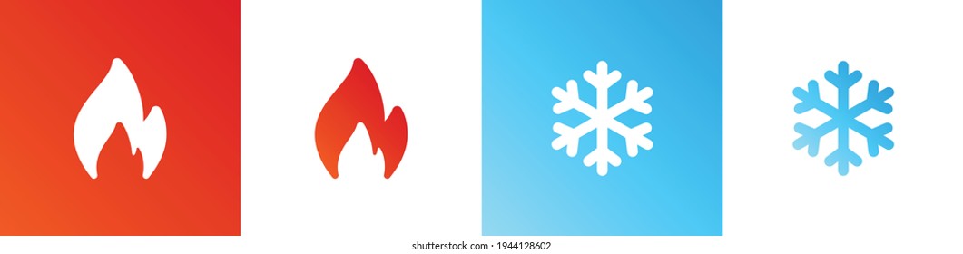 Ilustración de icono del vector de fuego y hielo. El concepto del tiempo.