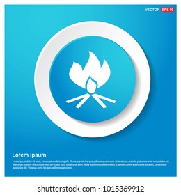 Fire Icon Abstract Blue Web Sticker Button