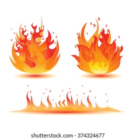 Fire icon and background concept, vector