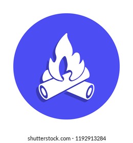 Fire icon in badge style. One of fire guard collection icon can be used for UI, UX