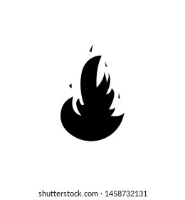 Fire icon black colored. Icon on a white background. Vector illustration