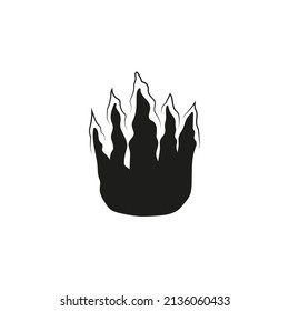 Fire icon. Black icon isolated on white background. Fire silhouette. Simple icon. Fire Flame.