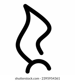 Feuersymbol. Schwarze Linie Symbol auf weißem Hintergrund. Umriss der Flamme. Einfaches Icon.Geeignet für Webseiten und mobile Apps Design Vektorelemente.