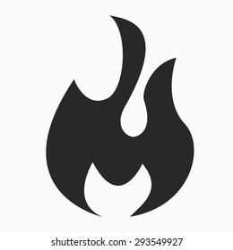Fire icon. black on white illustration