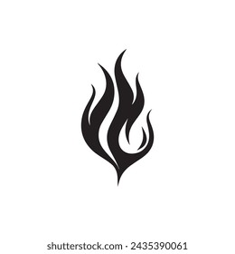 Fire icon black and red vector design symbol of power and energy. Flat style.