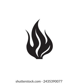 Fire icon black and red vector design symbol of power and energy. Flat style.