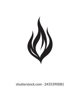 Feuer-Ikone schwarz und rot Vektor-Design-Symbol für Macht und Energie. Flacher Stil.