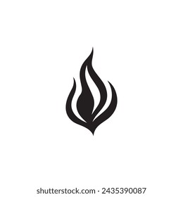 Fire icon black and red vector design symbol of power and energy. Flat style.