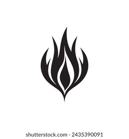 Fire icon black and red vector design symbol of power and energy. Flat style.