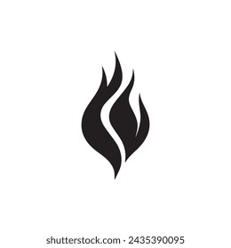 Fire icon black and red vector design symbol of power and energy. Flat style.