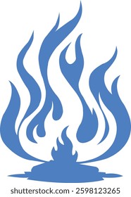 Fire icon Black and White silhouette vector file