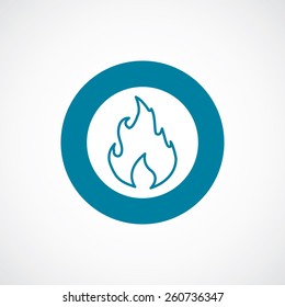 fire icon bold blue circle border, white background  