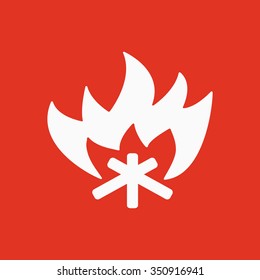 The fire icon. Bonfire symbol. Flat Vector illustration