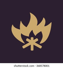 The fire icon. Bonfire symbol. Flat Vector illustration