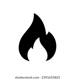 Icono de fuego. llama brillante e icono de la hoguera. Cartel de quemado. Ilustración del vector