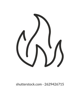 Feuersymbol. Vektorgrafik mit Brennlinie.