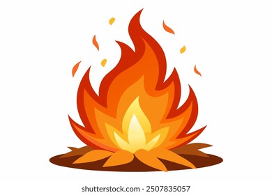 Fire icon burning design element