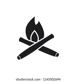 fire icon, campfire vector icon 