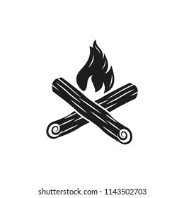 fire icon, campfire vector icon 