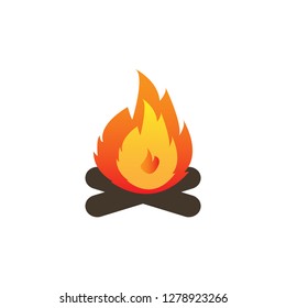 The fire icon,  campfire vector design template