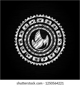 fire icon with chalkboard texture