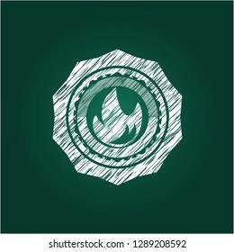 fire icon with chalkboard texture