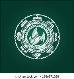 fire icon with chalkboard texture