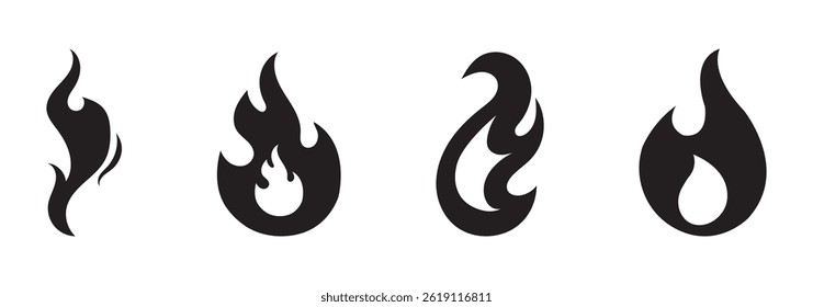 Fire icon collection. Fire flame symbol. concept flame fire icon