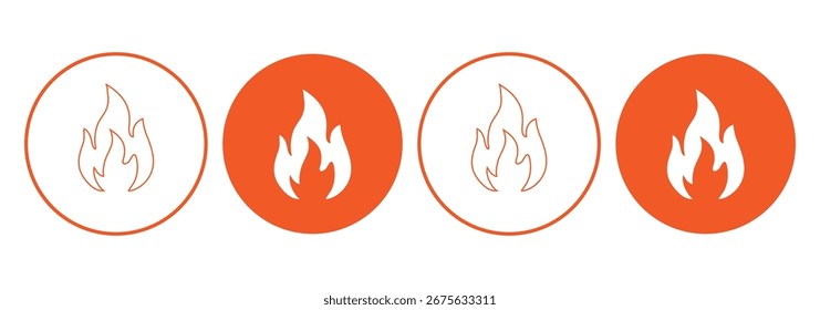 Icono de fuego colección. Símbolo de llama de fuego. concepto de icono de fuego de llama