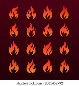 Fire Icon Collection Flame Vector Icon Pack Illustration Logo  Clipart