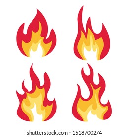 Fire icon collection in flat style. Modern design. Vector.