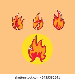 Colecciones de iconos de fuego. plantilla de logotipo de vector de fuego