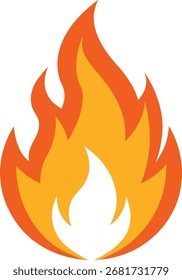 Fire icon colorful vector art illustration