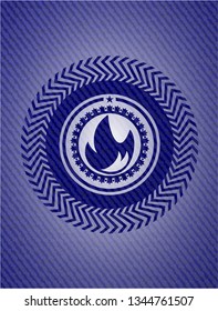 fire icon with denim texture