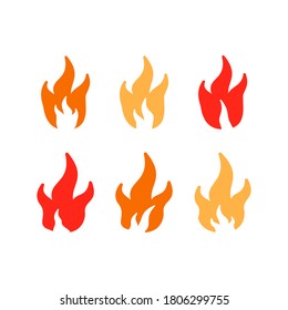 fire icon design set, vector template