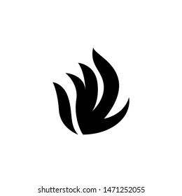Fire Icon Design, Template Logo Emblem Isolated Illustration , Outline Solid Background White Hot Danger

