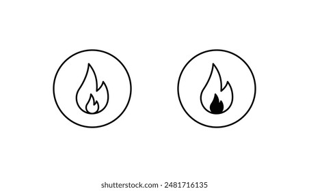 Diseño de icono de fuego con fondo blanco ilustración de stock