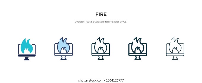 fire icon in different style vector illustration. two colored and black fire vector icons designed in filled, outline, line and stroke style can be used for web, mobile, ui