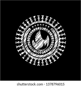 fire icon drawn with chalkboard texture