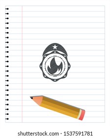 fire icon drawn with pencil strokes. Vector Illustration. Detailed.