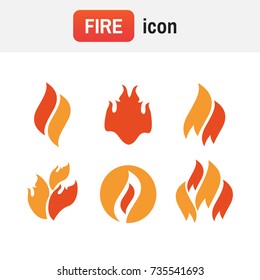 fire icon emergency. Fire icons, fire flame vector illustration set