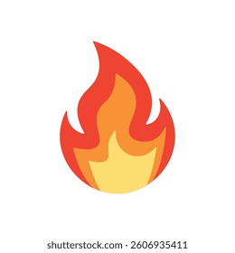 Fire icon. Flame, bonfire symbol. Vector illustration.