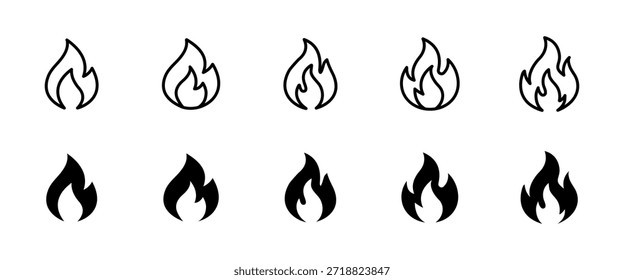 Icono de fuego. Llama y concepto de símbolo ardiente. Señales de calor, energía y peligro para sistemas de alerta, diseño de seguridad, alertas de emergencia, interfaces tecnológicas y proyectos industriales.
