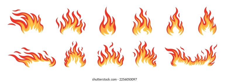 Fire icon. Flame icon set.Fire vector.