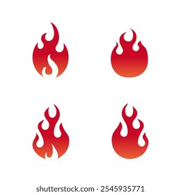 Feuer-Symbol, Flammenzeichen, Brandzeichen, Symbol, Vektorgrafik einzeln auf weißem Hintergrund