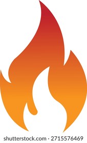 Fire icon with flame symbols in gradient, flat, style, burning heat blaze energy illustration for safety warning hazard UI design and emergency graphics