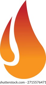 Icono de fuego con símbolos de llama en gradiente, plano, estilo, ilustración de energía de llama de calor ardiente para advertencia de seguridad Diseño de interfaz de usuario y gráficos de emergencia