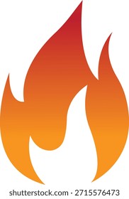 Icono de fuego con símbolos de llama en gradiente, plano, estilo, ilustración de energía de llama de calor ardiente para advertencia de seguridad Diseño de interfaz de usuario y gráficos de emergencia