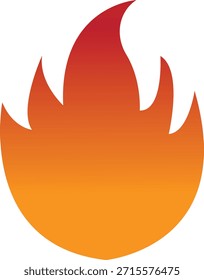 Icono de fuego con símbolos de llama en gradiente, plano, estilo, ilustración de energía de llama de calor ardiente para advertencia de seguridad Diseño de interfaz de usuario y gráficos de emergencia