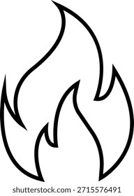 Icono de fuego con símbolos de llama en gradiente, línea negra, estilo, grupo de ilustración de energía de llama de calor ardiente para diseño de interfaz de usuario de peligro de seguridad y gráficos de emergencia